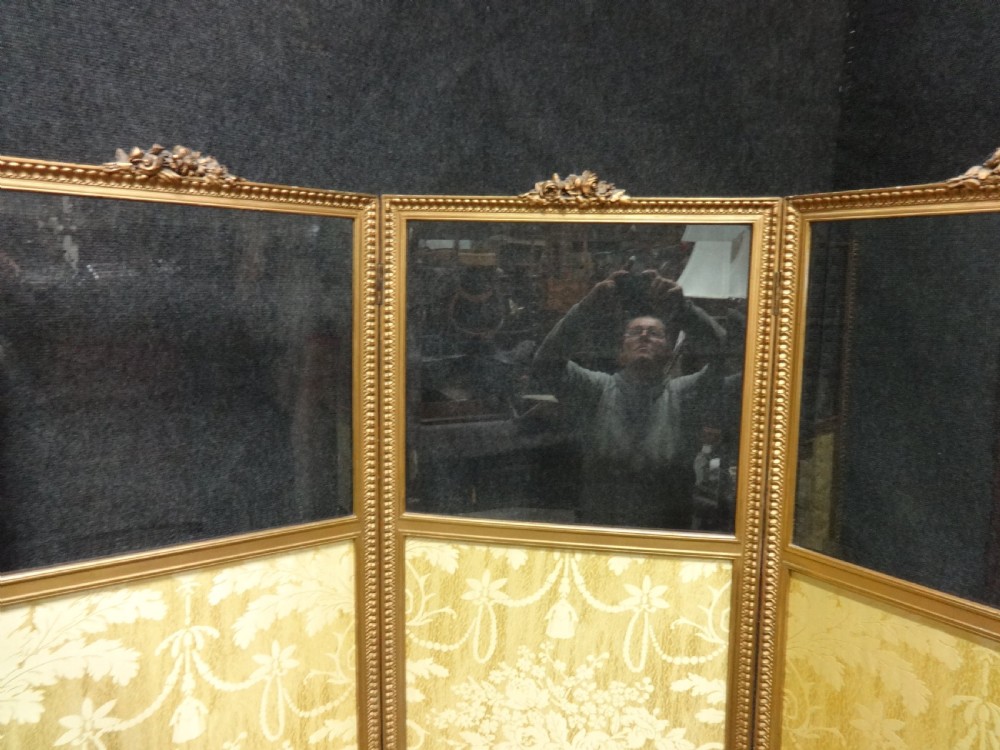 Beautiful French Gilt Three fold  Screen View III