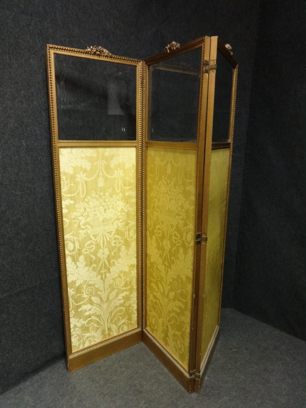 Beautiful French Gilt Three fold  Screen View V