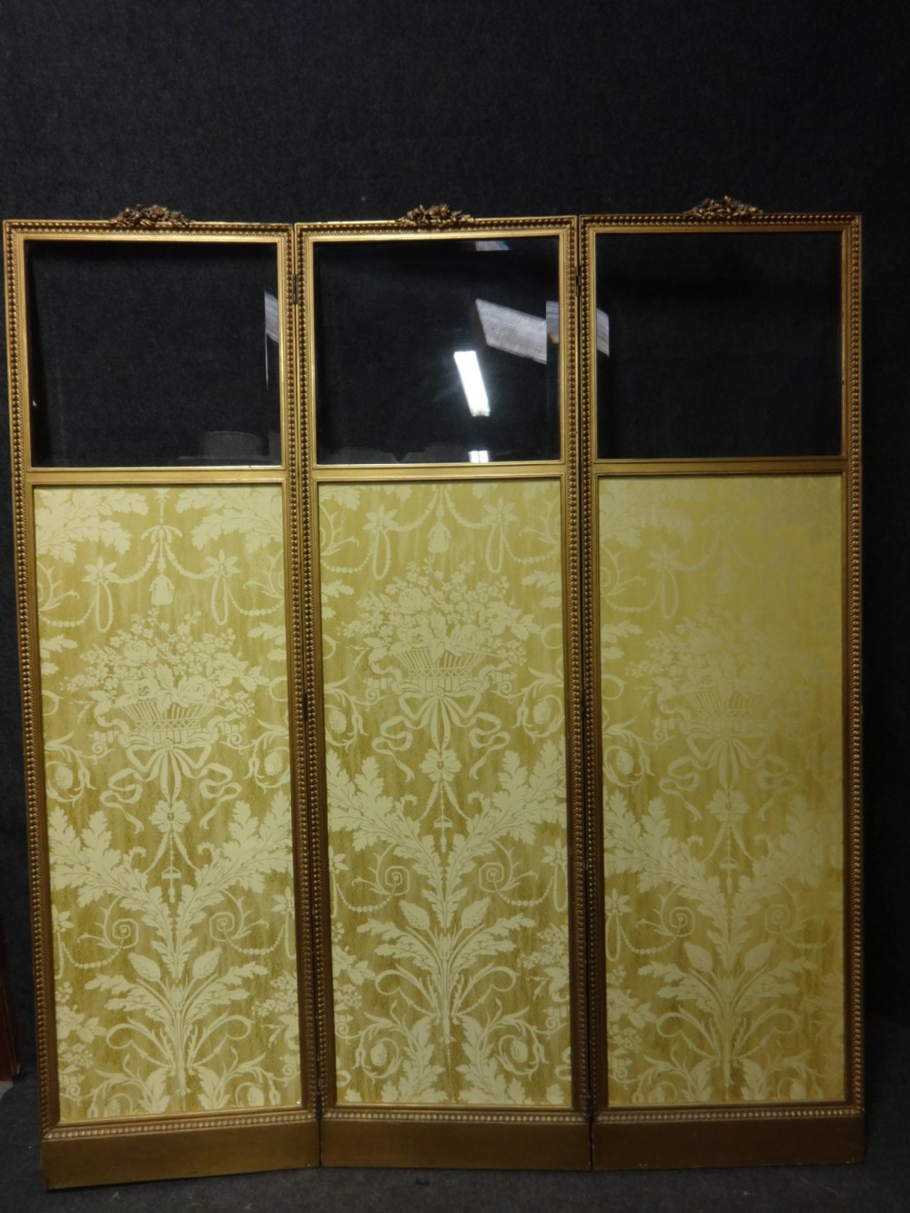 Beautiful French Gilt Three fold  Screen View IX