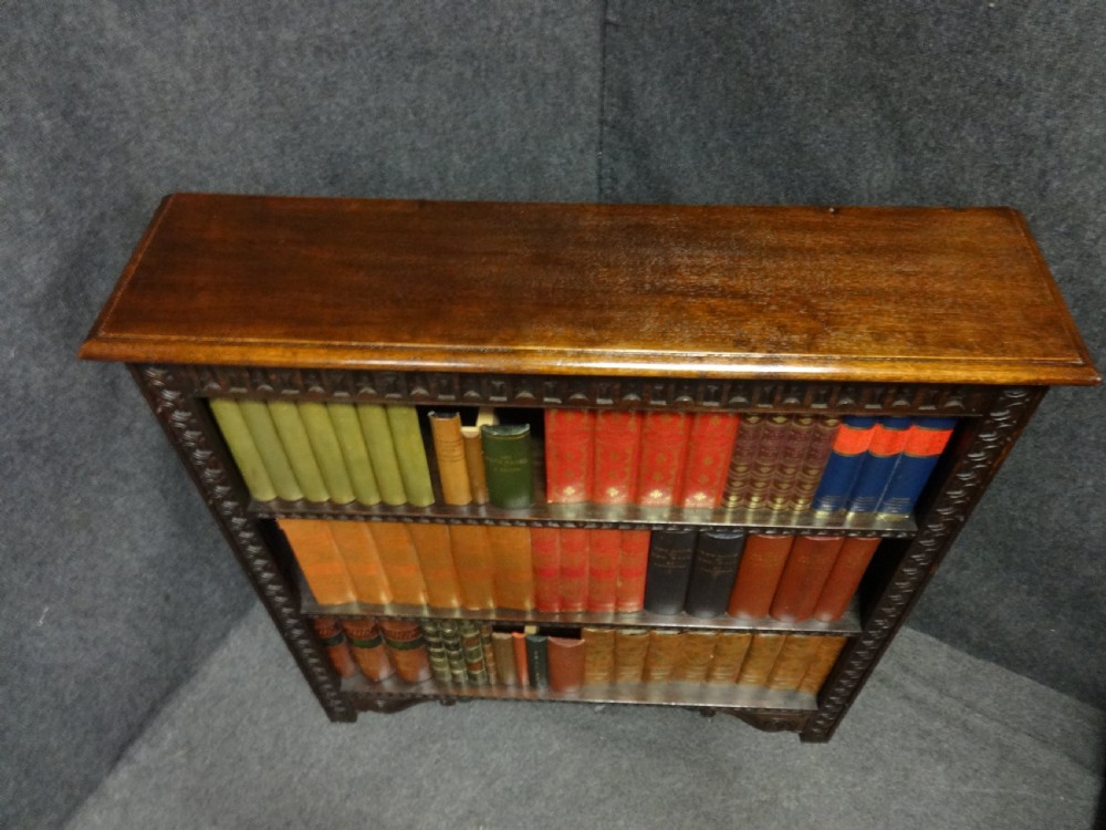 Carved Oak Open Bookcase View VI