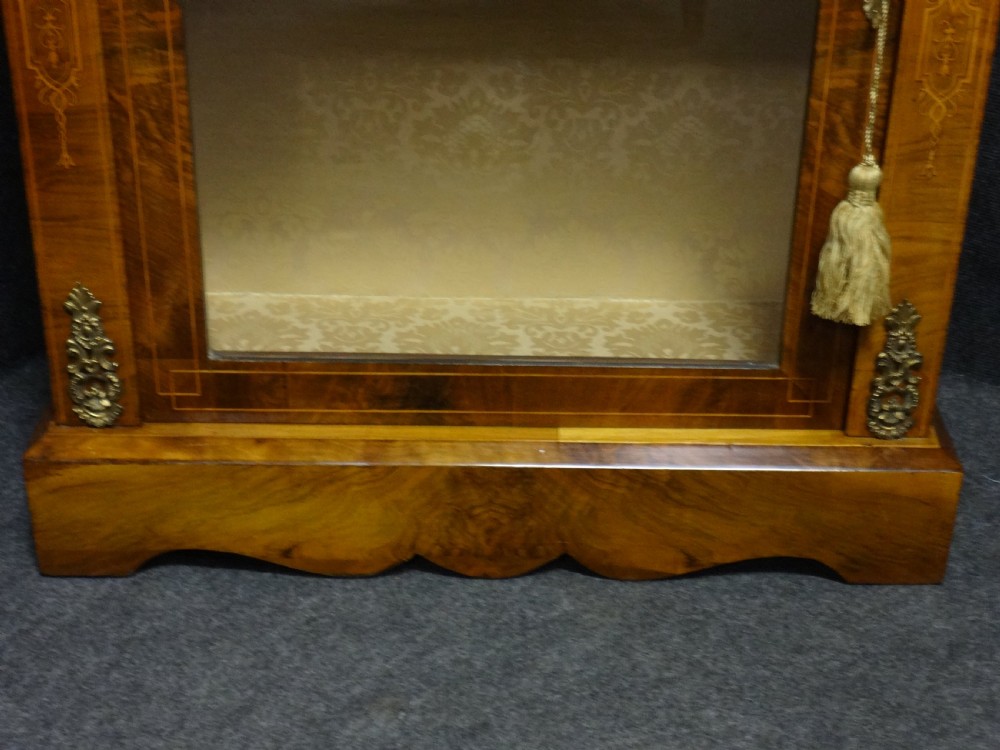 A very Good Victorian Walnut Inlaid Pier Cabinet Bookcase View V