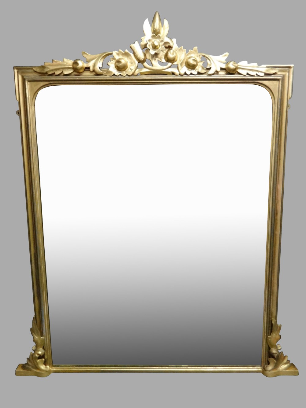 Wonderful English Gilt Overmantle Mirror View II