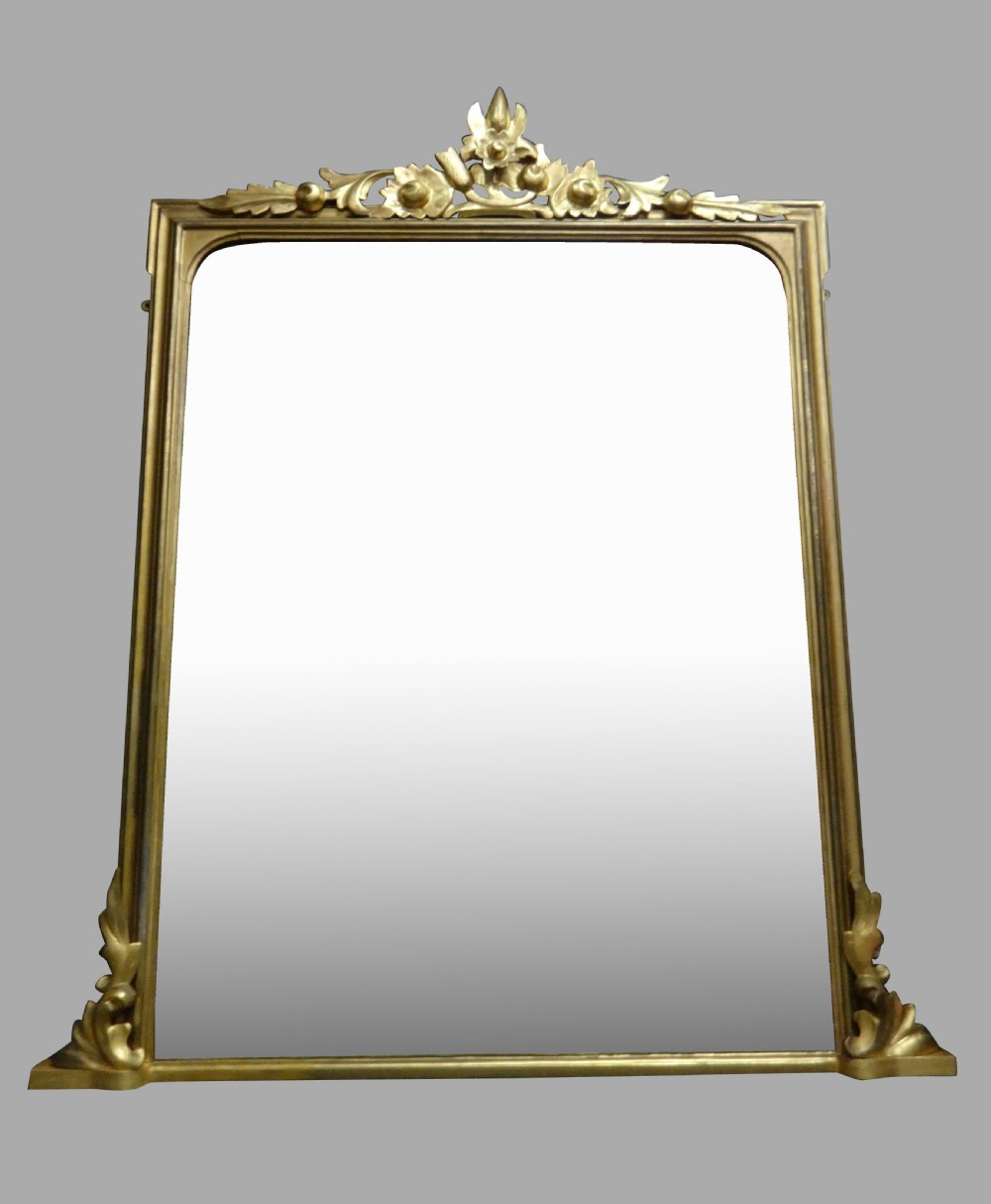 Wonderful English Gilt Overmantle Mirror View IV