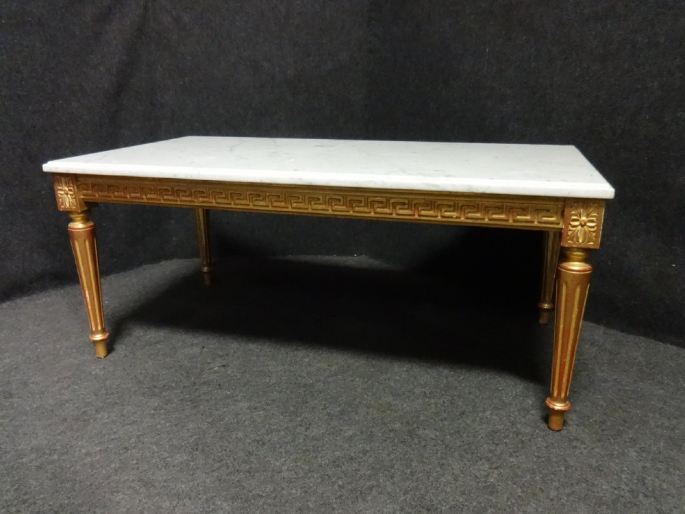 Wonderful French Gilt and Marble Coffee Table View VII