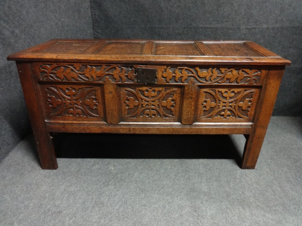 Superb Three Panel Oak Coffer View III