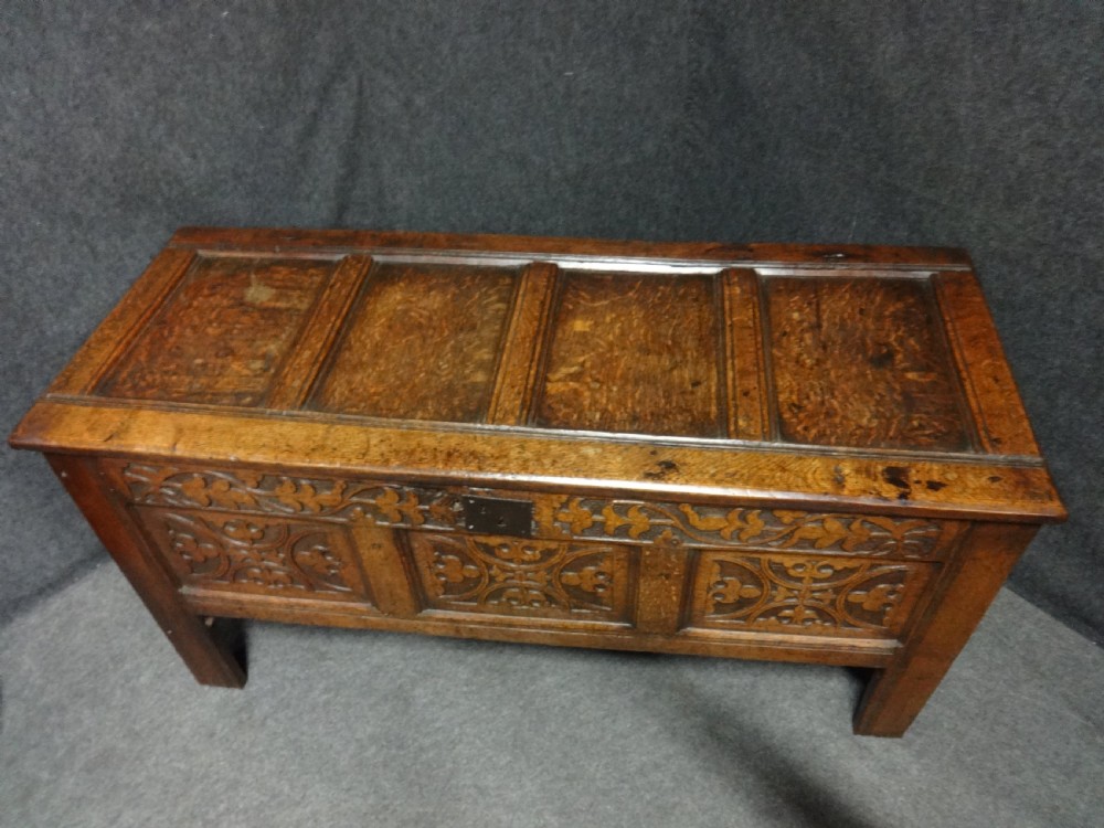Superb Three Panel Oak Coffer View VI