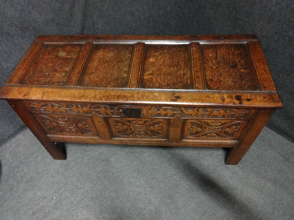 Superb Three Panel Oak Coffer View VIII