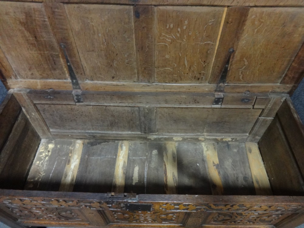 Superb Three Panel Oak Coffer View IX