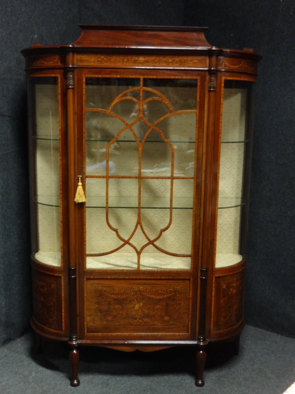 Exhibition Quality Inlaid Mahogany Display Cabinet View II