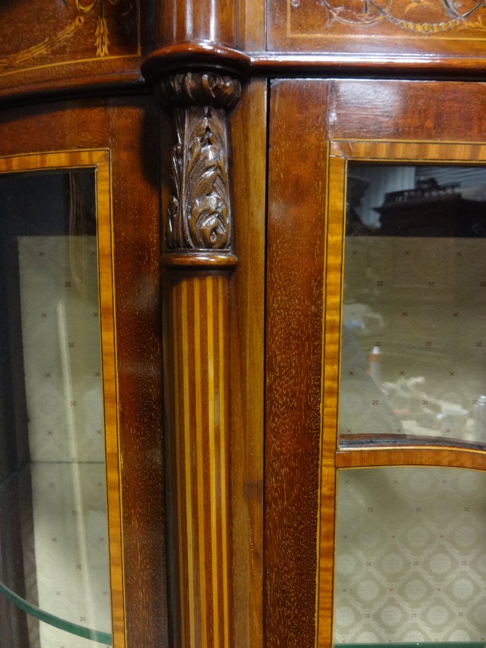 Exhibition Quality Inlaid Mahogany Display Cabinet View V