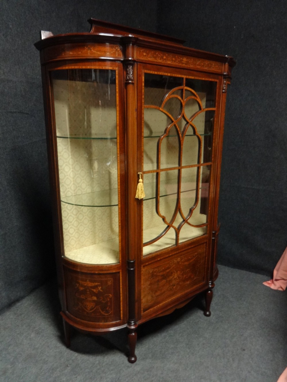 Exhibition Quality Inlaid Mahogany Display Cabinet View VI
