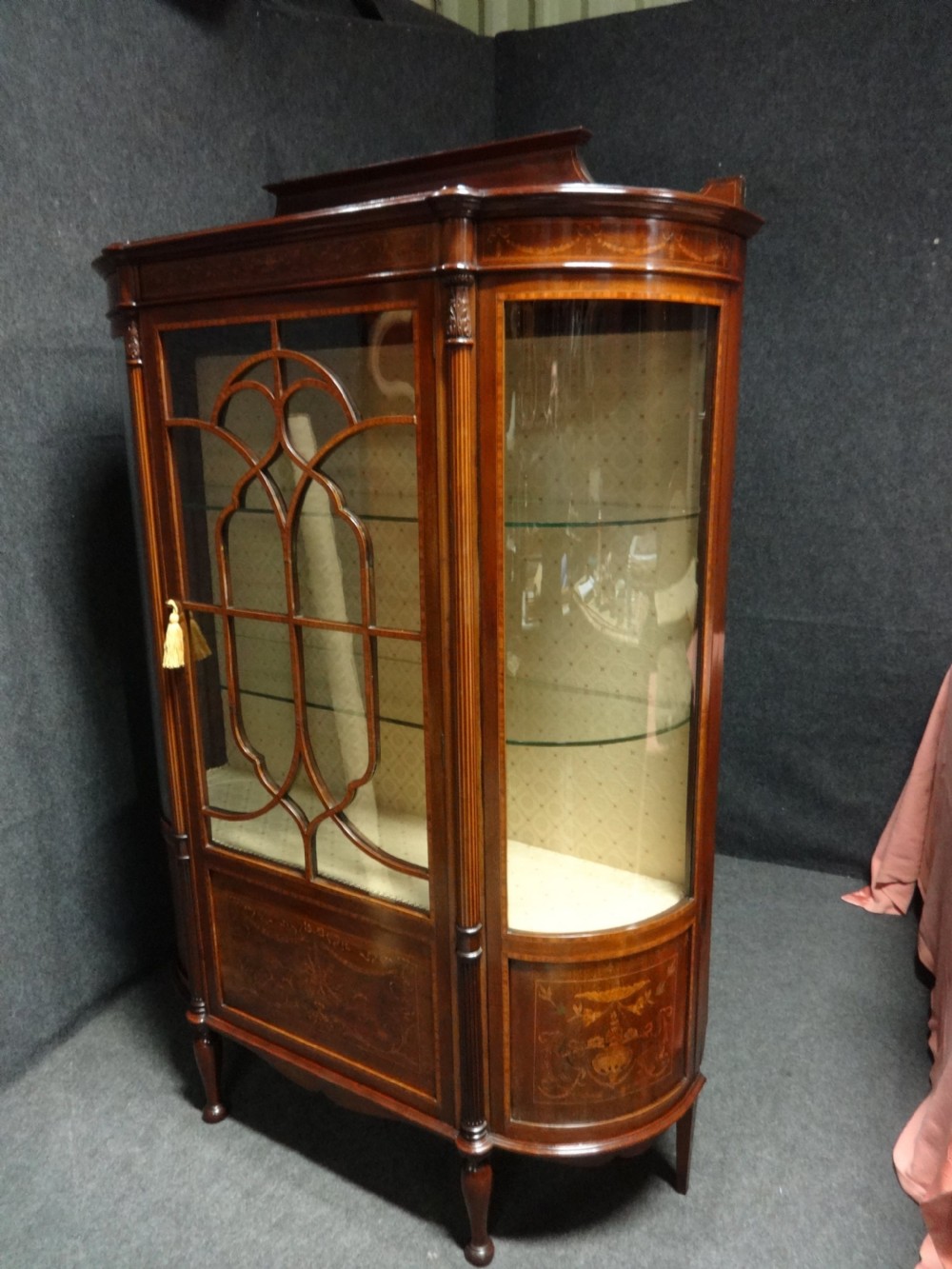 Exhibition Quality Inlaid Mahogany Display Cabinet View X