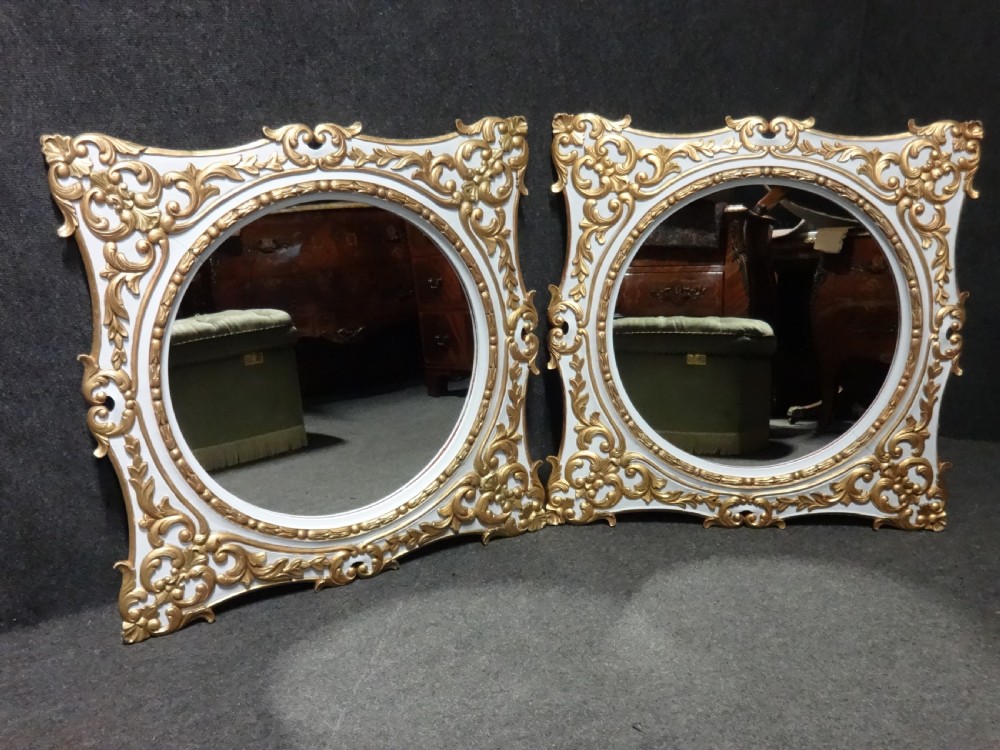Large Pair Painted and Parcel Gilt Mirrors View IV