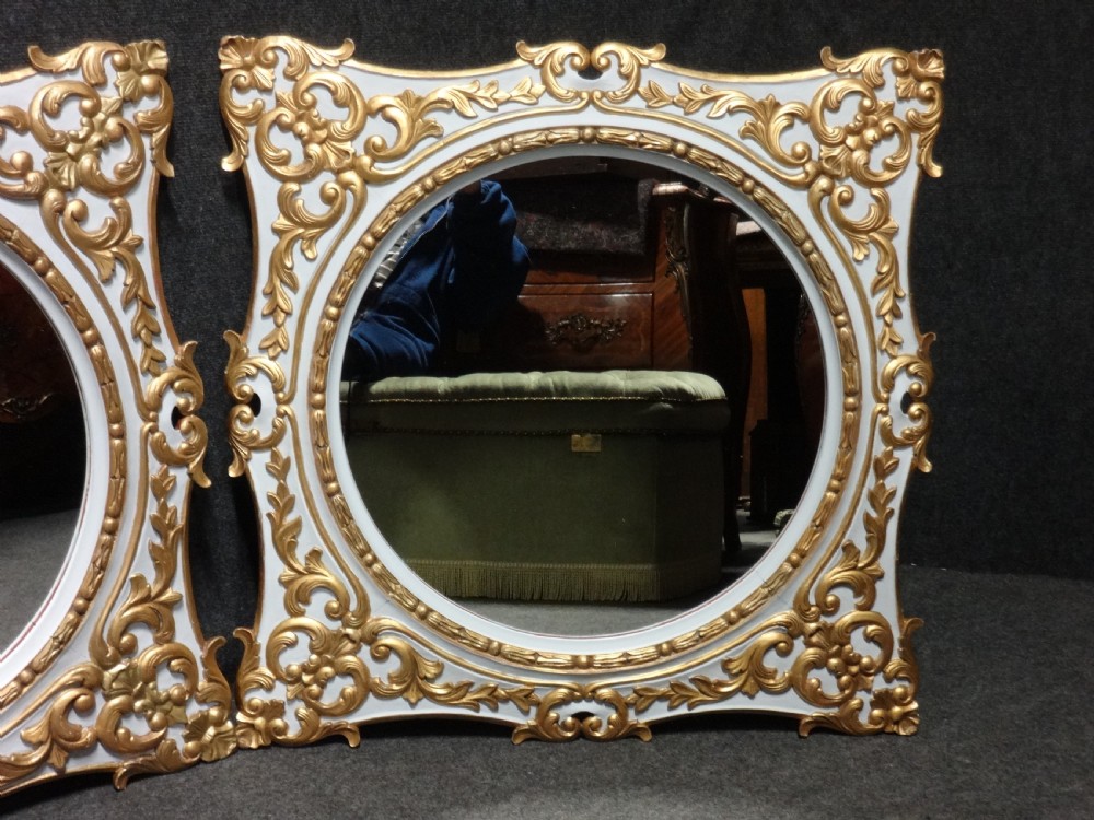 Large Pair Painted and Parcel Gilt Mirrors View V