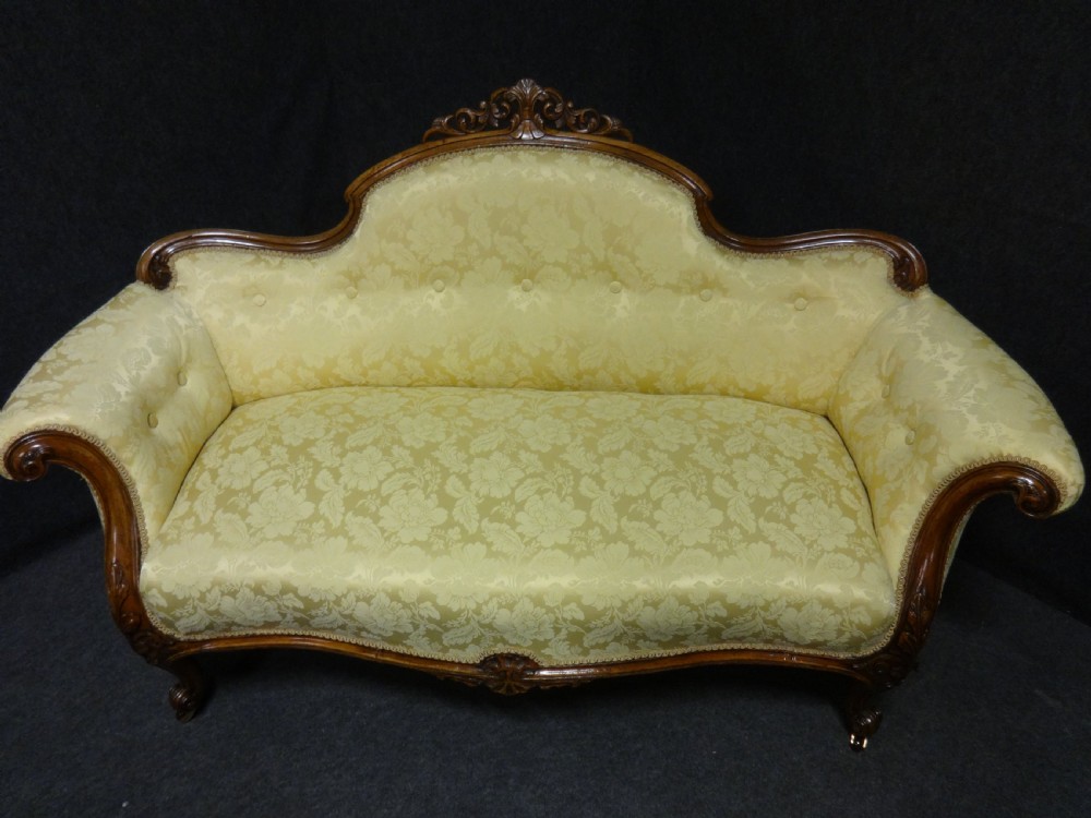 Wonderful Two Seater Walnut Settee View VIII