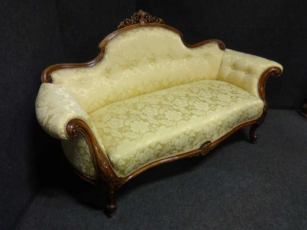 Wonderful Two Seater Walnut Settee View IX
