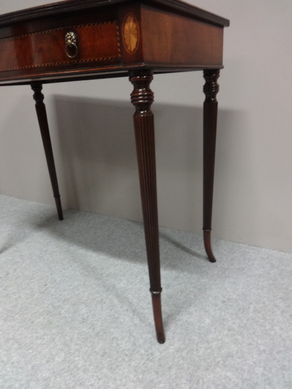 Very Good Mahogany Inlaid Side Table View V