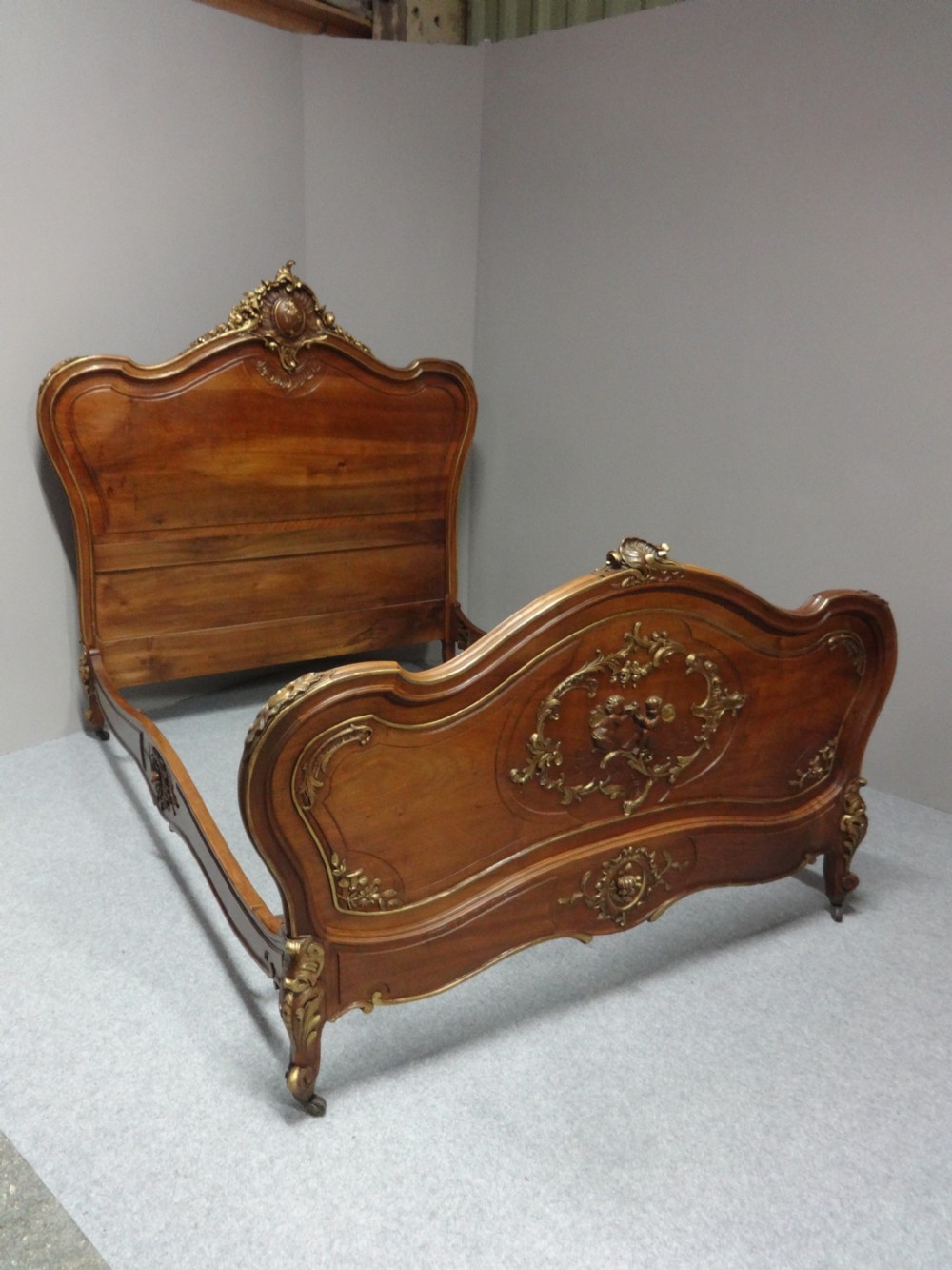 Wonderful Walnut and  Parcel Gilt French Double Bed View II