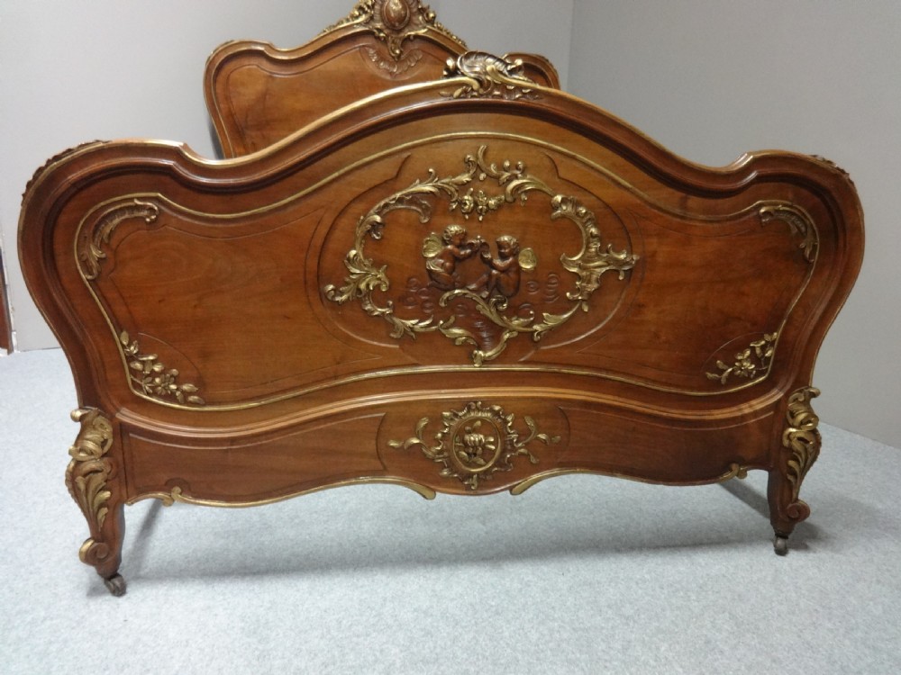 Wonderful Walnut and  Parcel Gilt French Double Bed View III