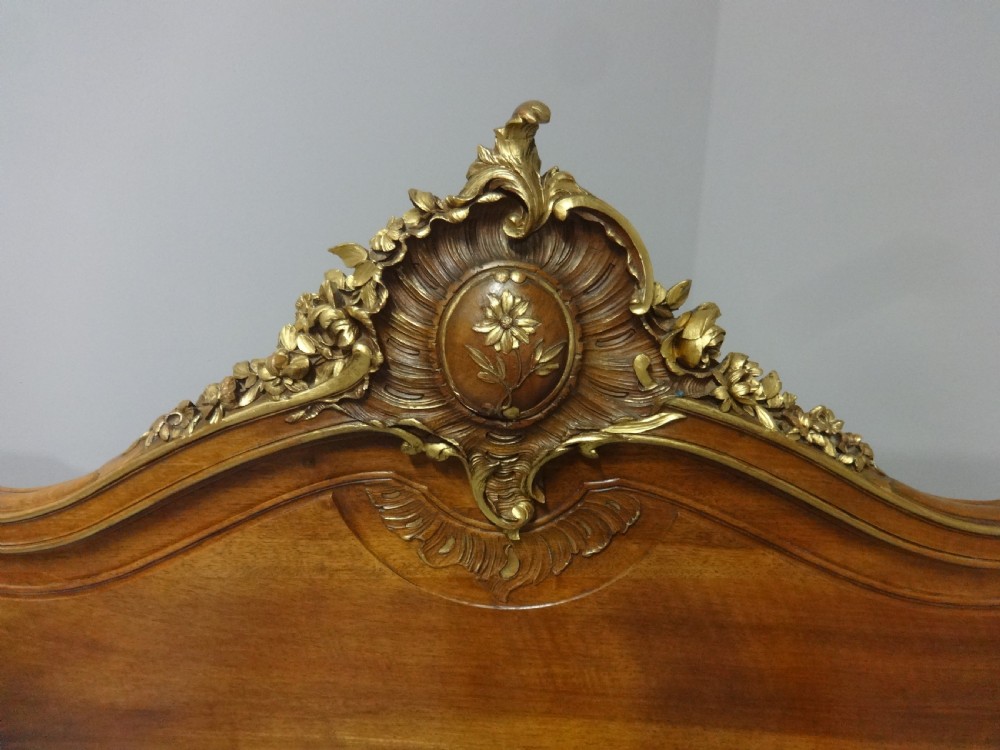 Wonderful Walnut and  Parcel Gilt French Double Bed View VI