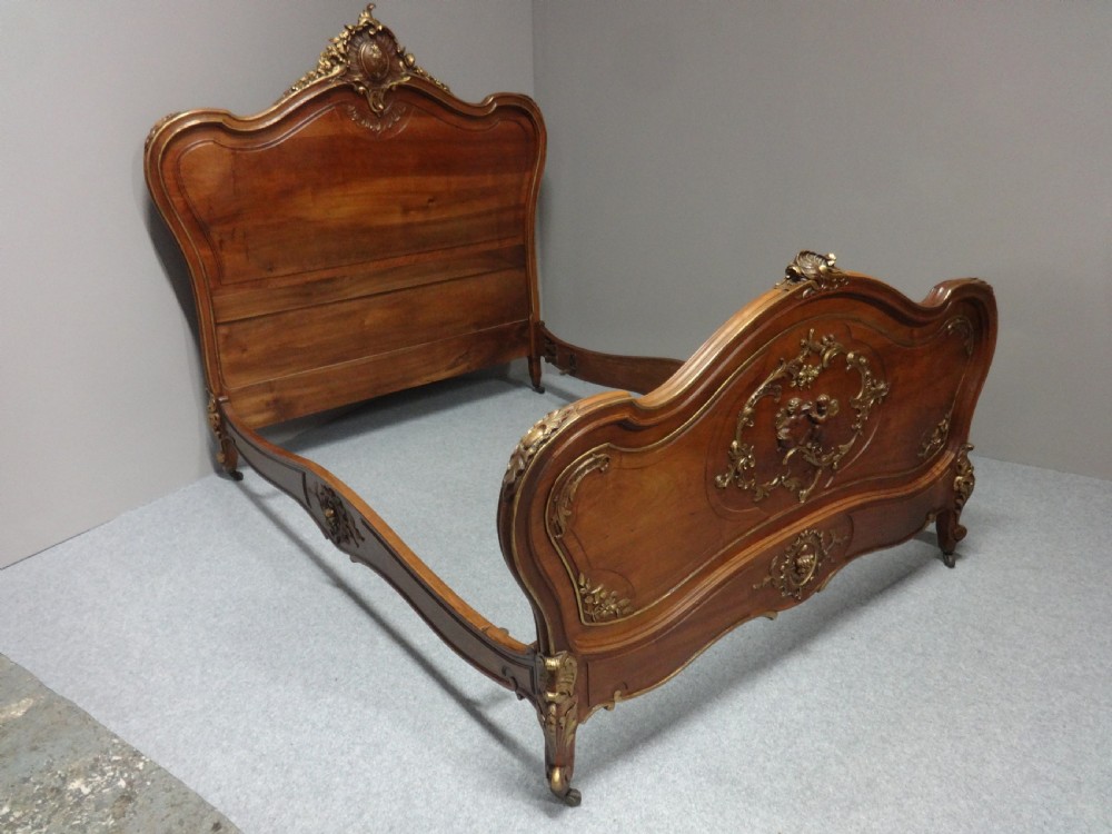 Wonderful Walnut and  Parcel Gilt French Double Bed View VIII