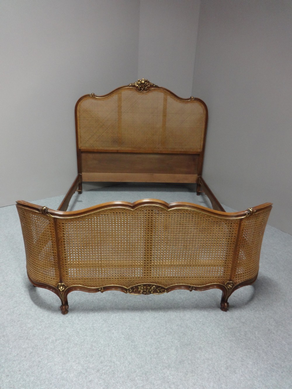 Wonderful Bergere and Walnut French Double Bed