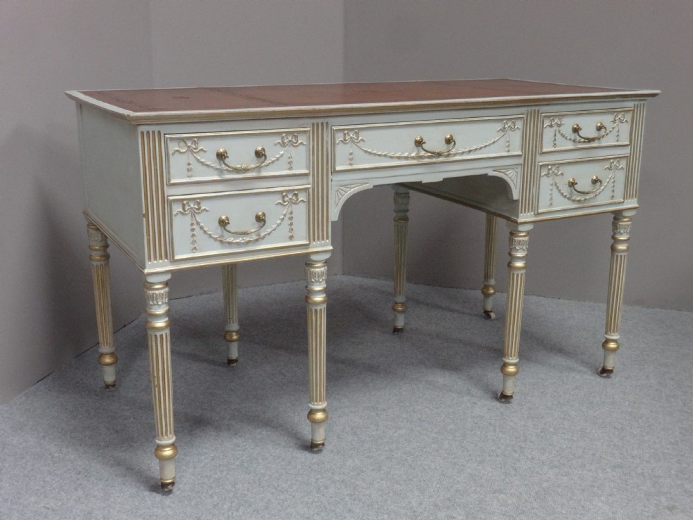 Good Victorian Painted and Parcel Gilt Desk View III