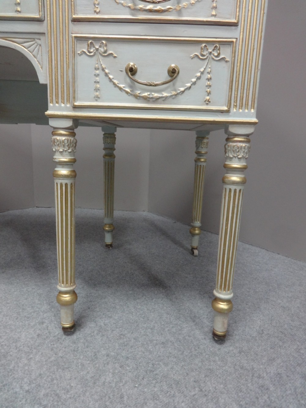 Good Victorian Painted and Parcel Gilt Desk View VI