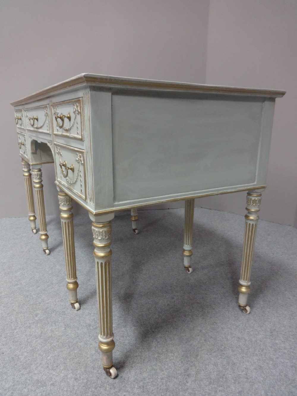Good Victorian Painted and Parcel Gilt Desk View VIII