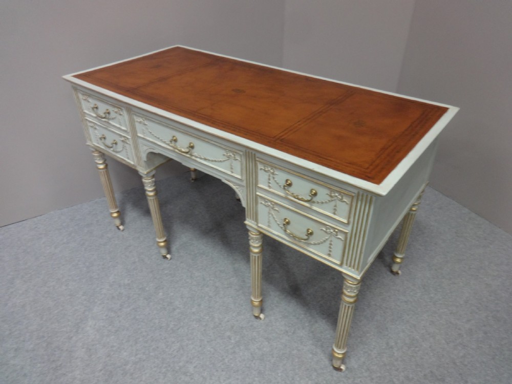 Good Victorian Painted and Parcel Gilt Desk View IX