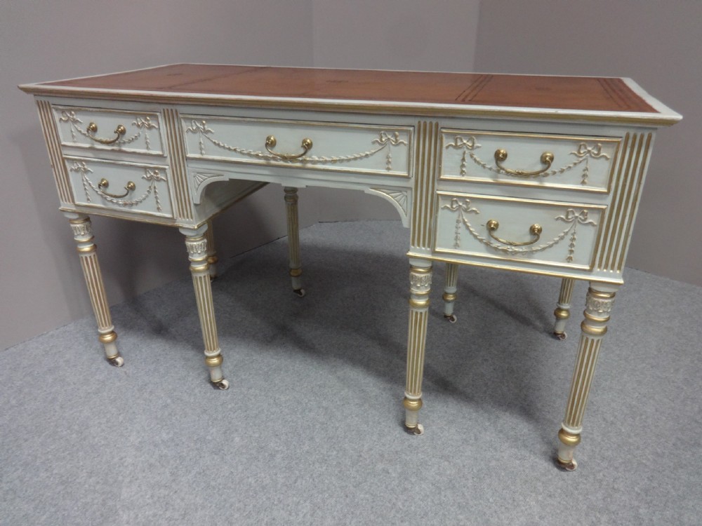 Good Victorian Painted and Parcel Gilt Desk View X