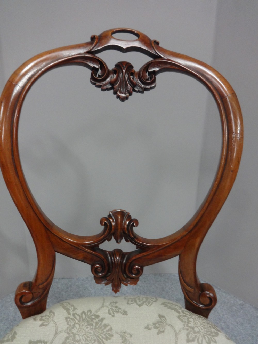 Set Six Victorian Walnut Dining Chairs View III