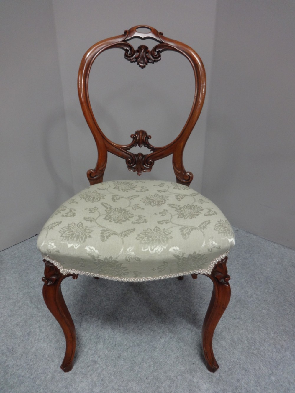 Set Six Victorian Walnut Dining Chairs View V