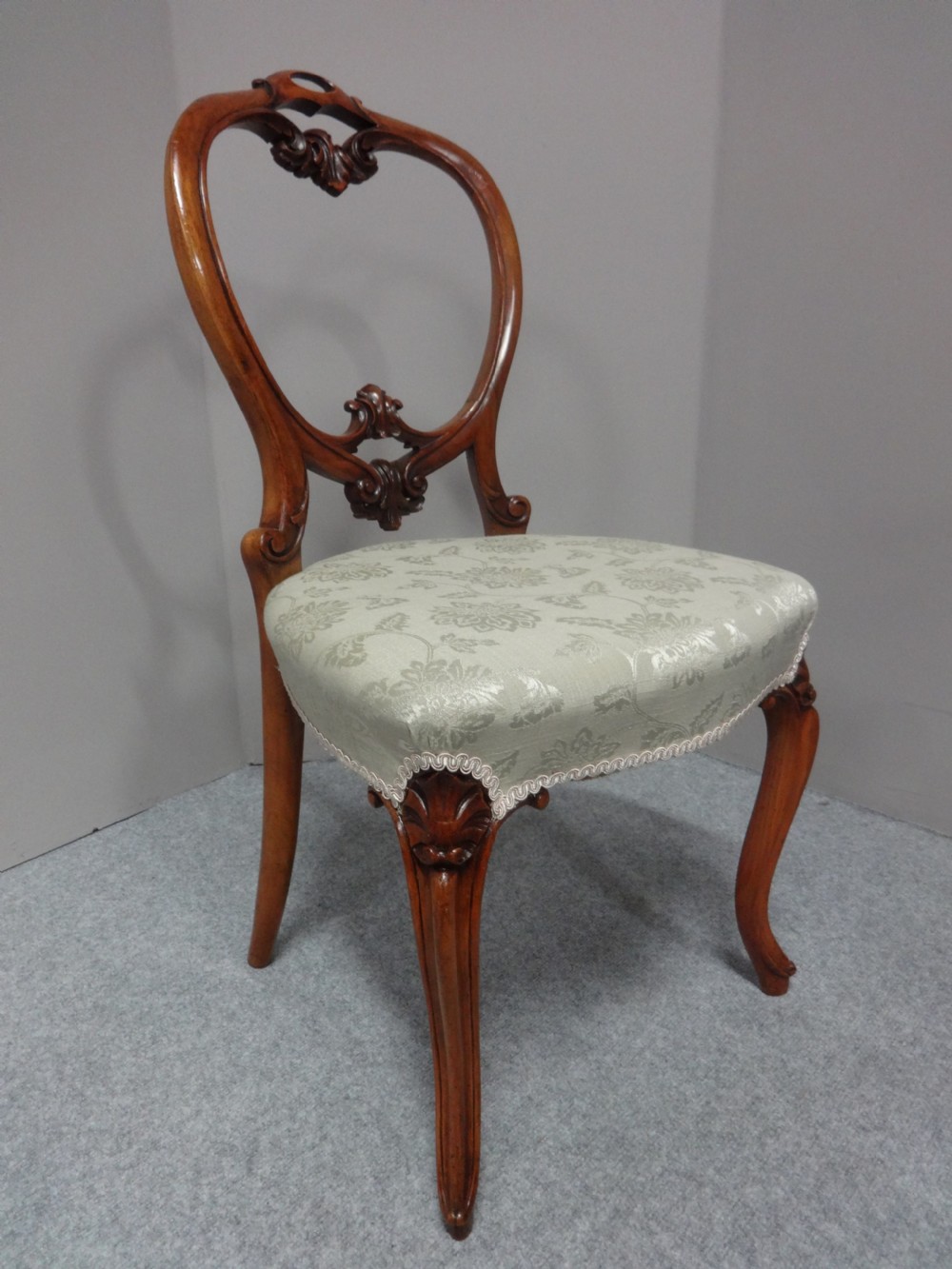 Set Six Victorian Walnut Dining Chairs View VI