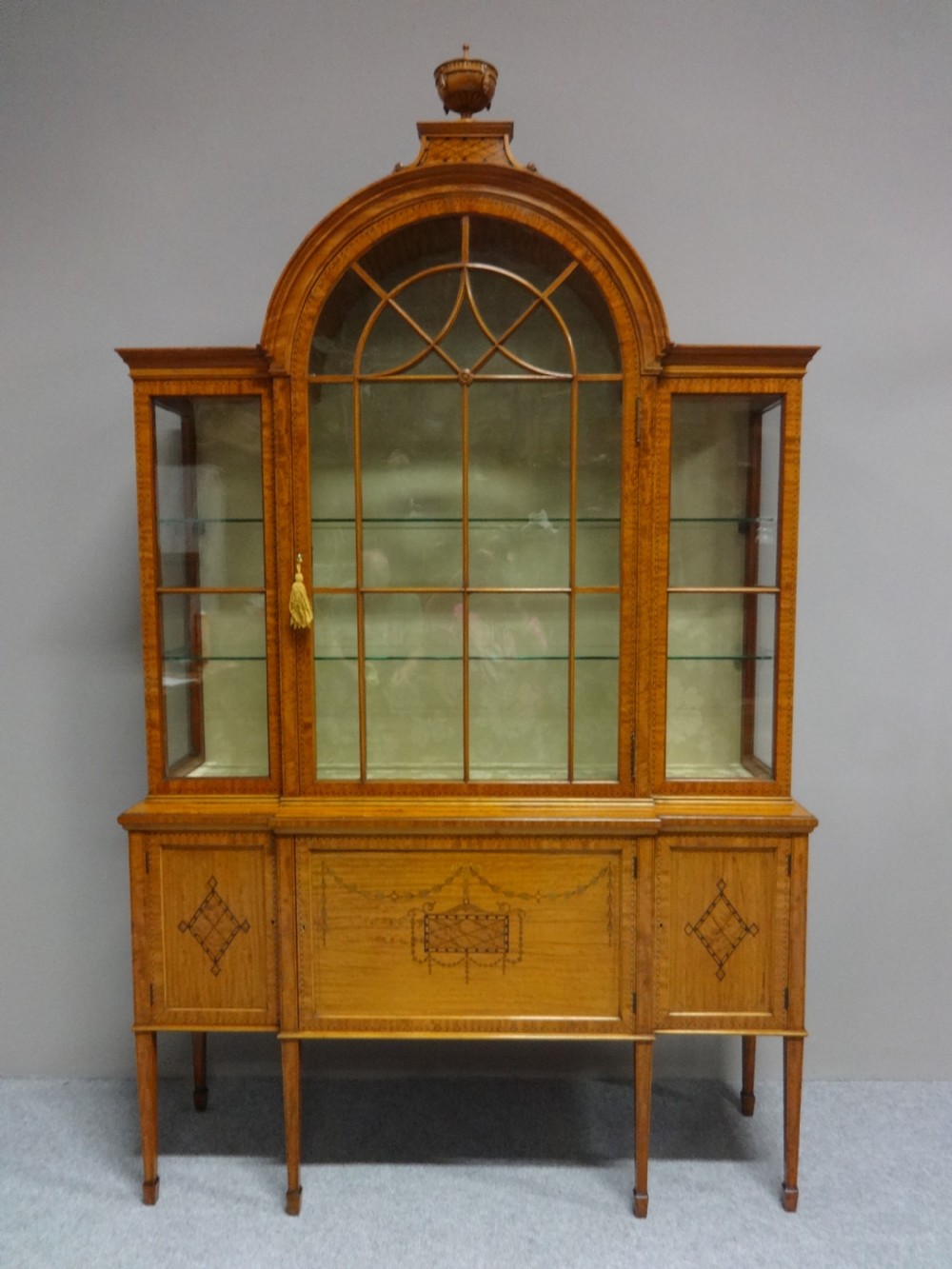 Wonderful Inlaid Satinwood Display Cabinet