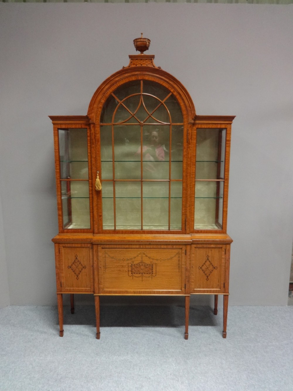 Wonderful Inlaid Satinwood Display Cabinet View III