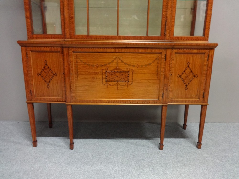 Wonderful Inlaid Satinwood Display Cabinet View V