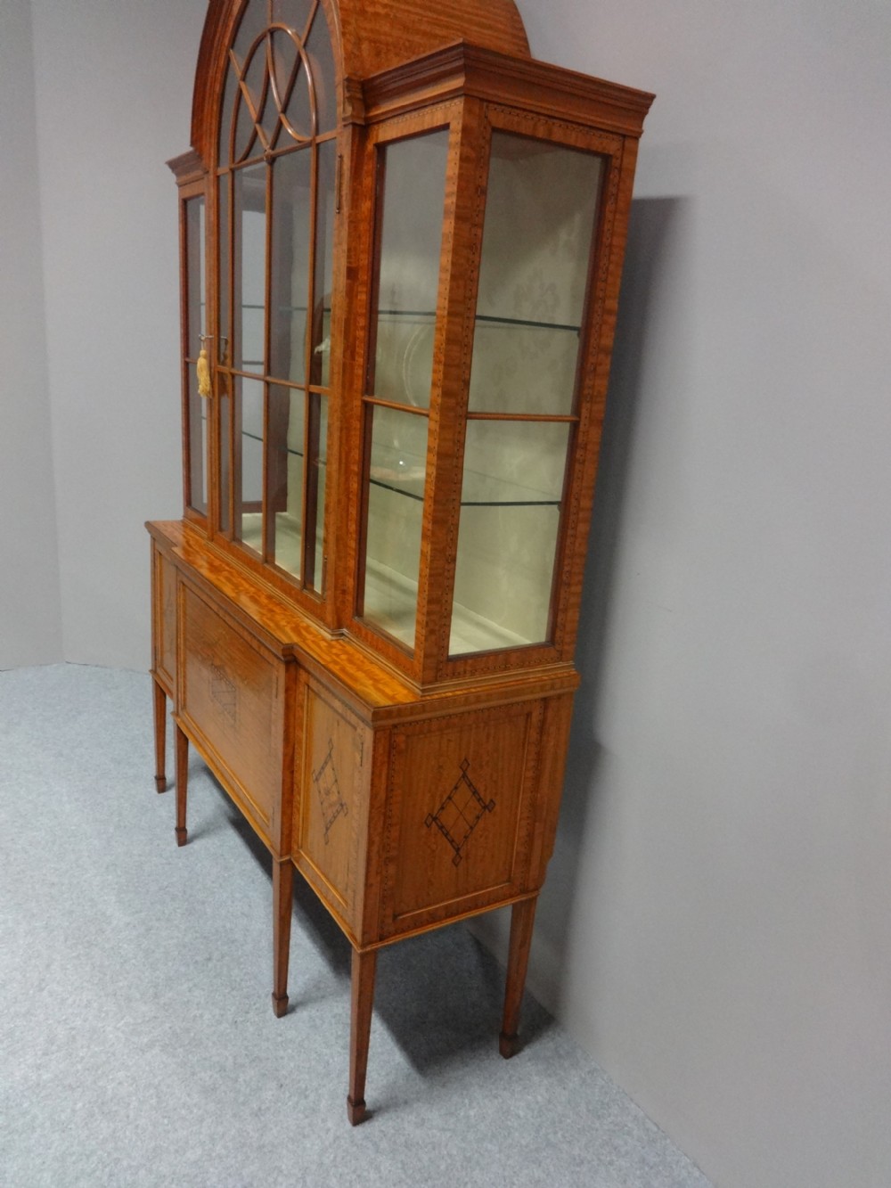 Wonderful Inlaid Satinwood Display Cabinet View VIII