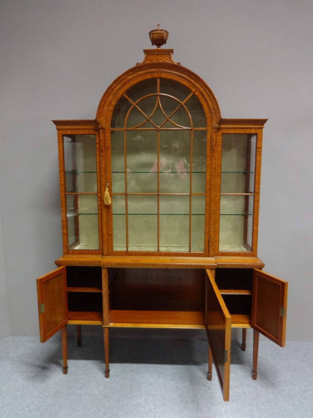 Wonderful Inlaid Satinwood Display Cabinet View IX