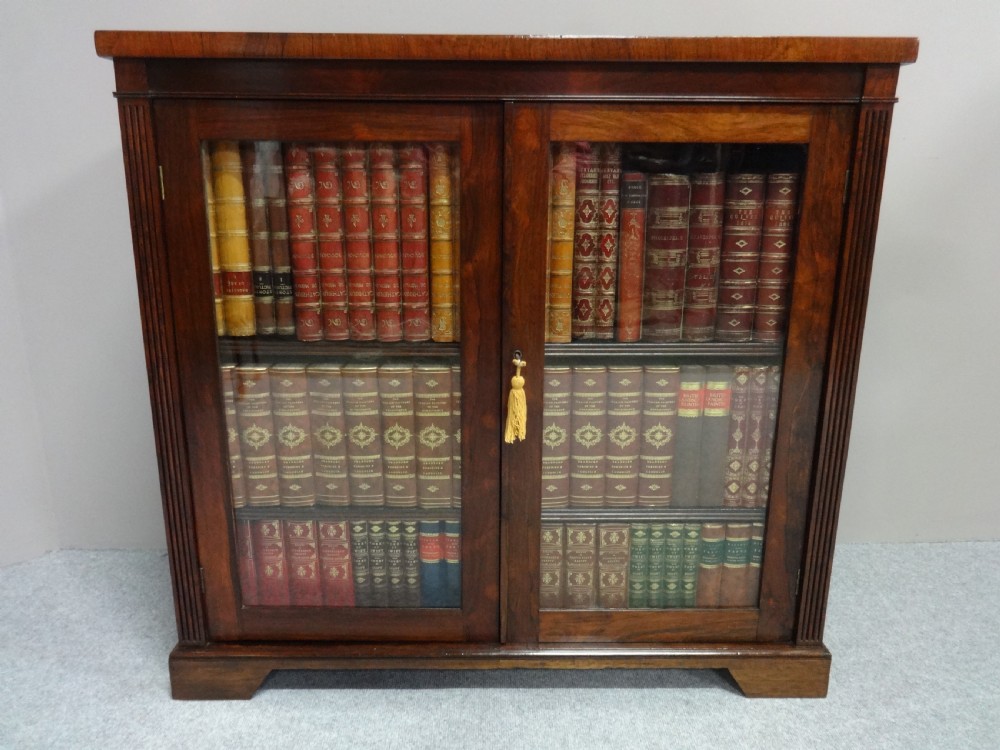 Very Good Regency Rosewood Two Door Bookcase