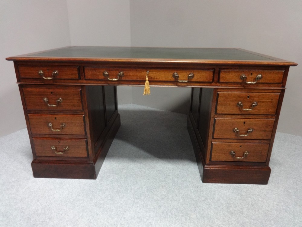 A Good Mahogany Pedestal Desk