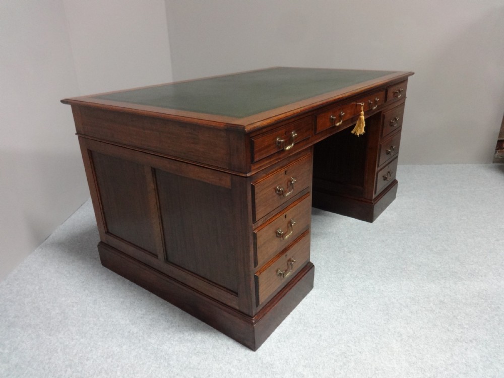 A Good Mahogany Pedestal Desk View VI