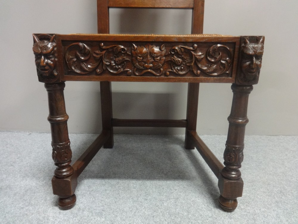 Fine Set of Four Oak Dining Hall Chairs View IV