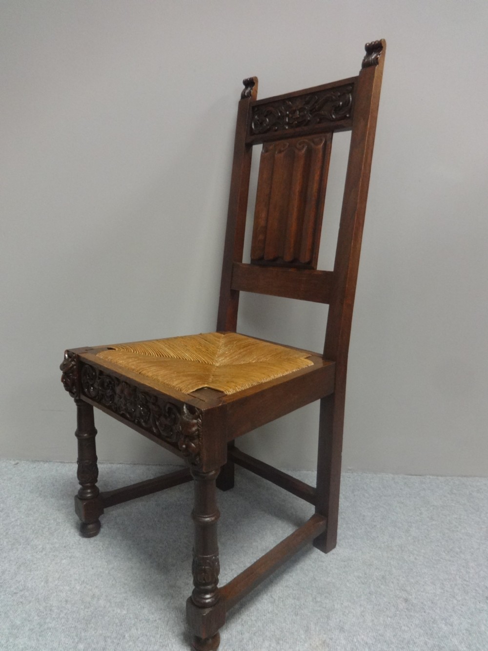 Fine Set of Four Oak Dining Hall Chairs View VI