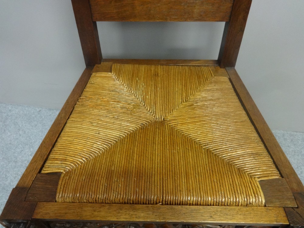 Fine Set of Four Oak Dining Hall Chairs View VII