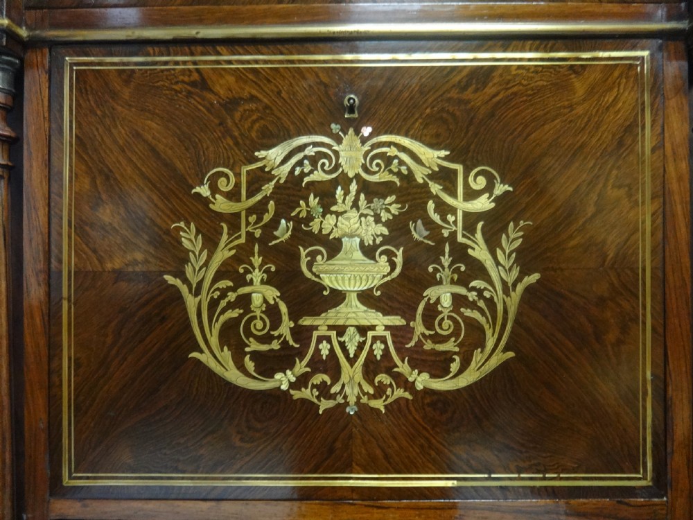 French Brass Inlaid Escritoire Bureau View II