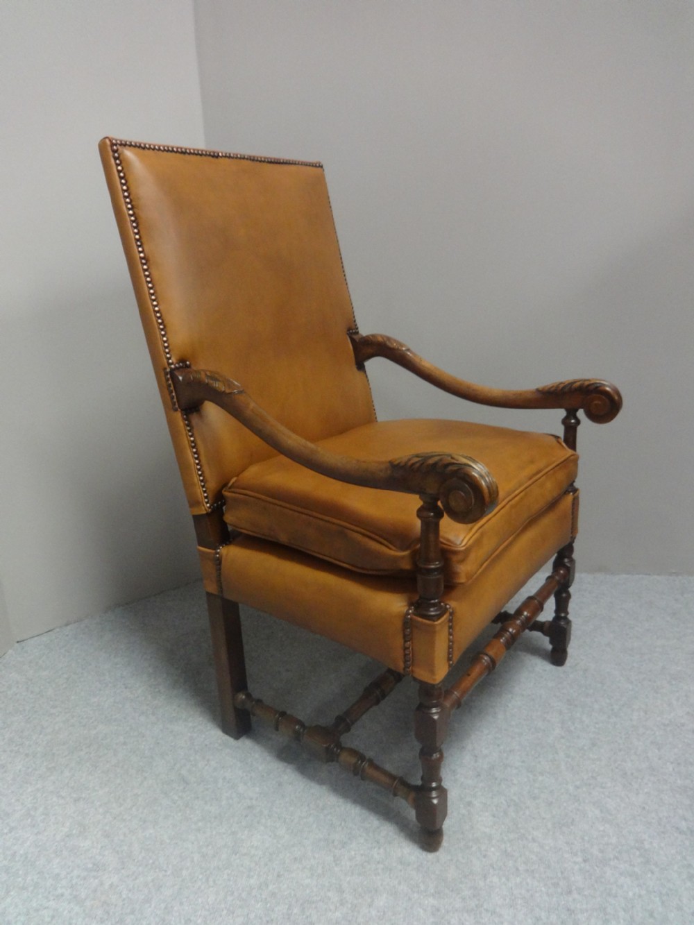 Excellent Pair French Leather Library Chairs View IV