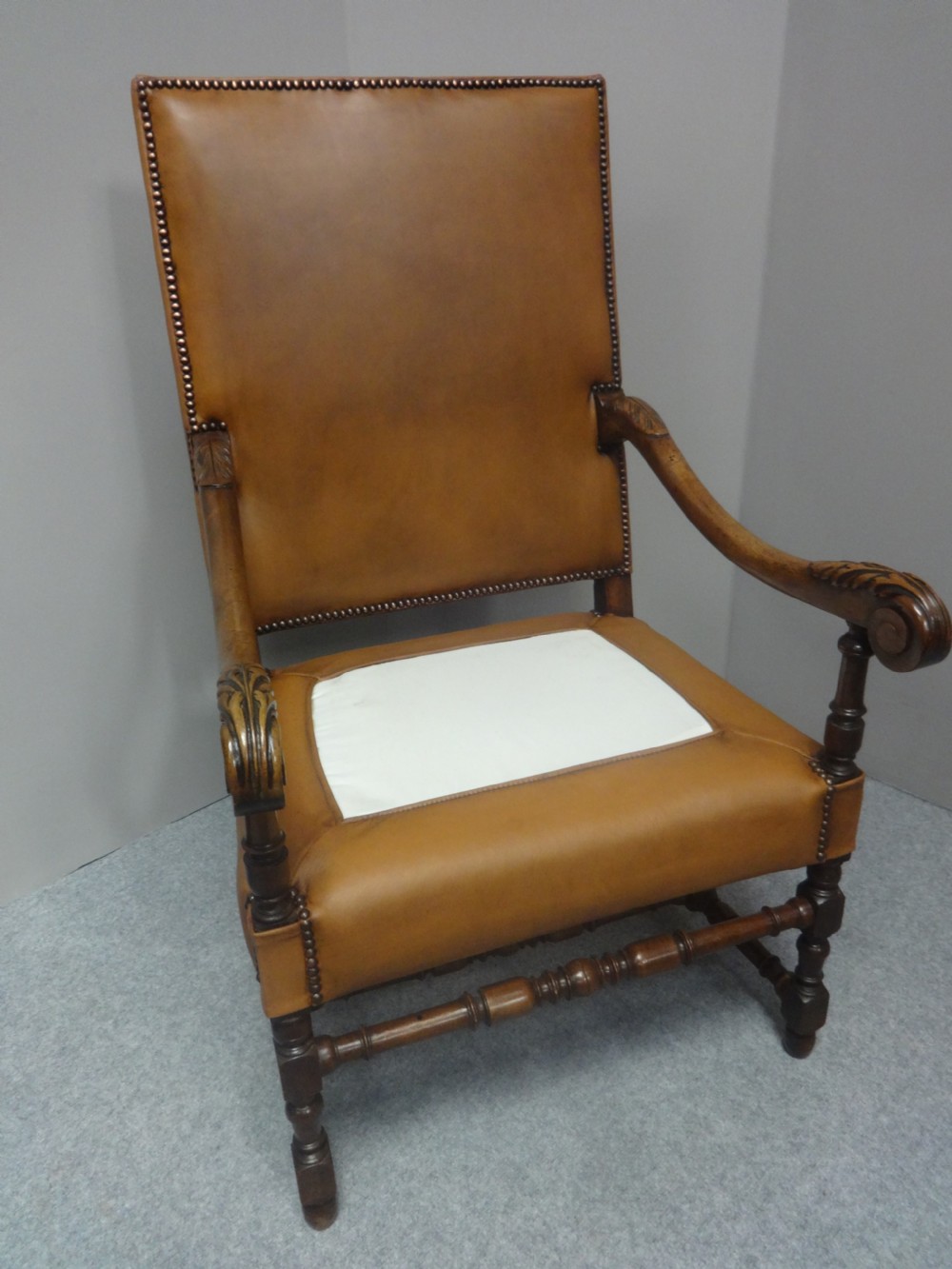 Excellent Pair French Leather Library Chairs View VII