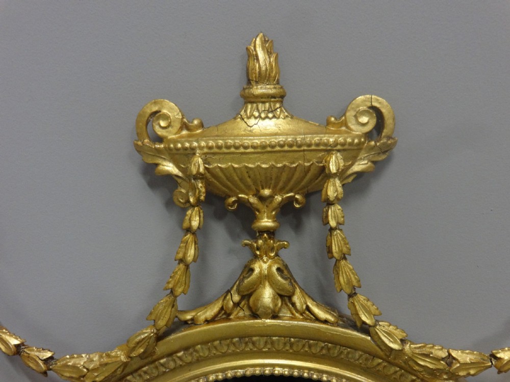 Pair English Regency Oval Gilt Mirrors View III