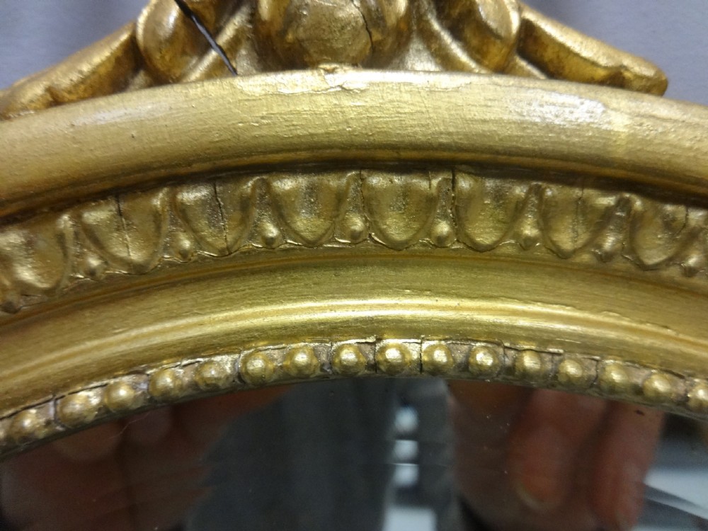 Pair English Regency Oval Gilt Mirrors View VI